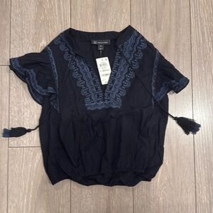 INC Blouse XS in deep black NWT